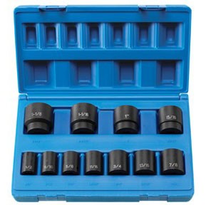 11-Piece 1/2 in. Drive 8-Point SAE Impact Socket Set GRY-1311S Brand New!