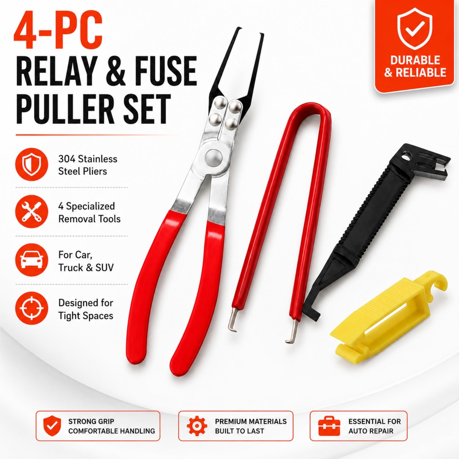 Funayama Relay Fuse Puller Pliers Set 4-Pack – Professional Automotive Tool…