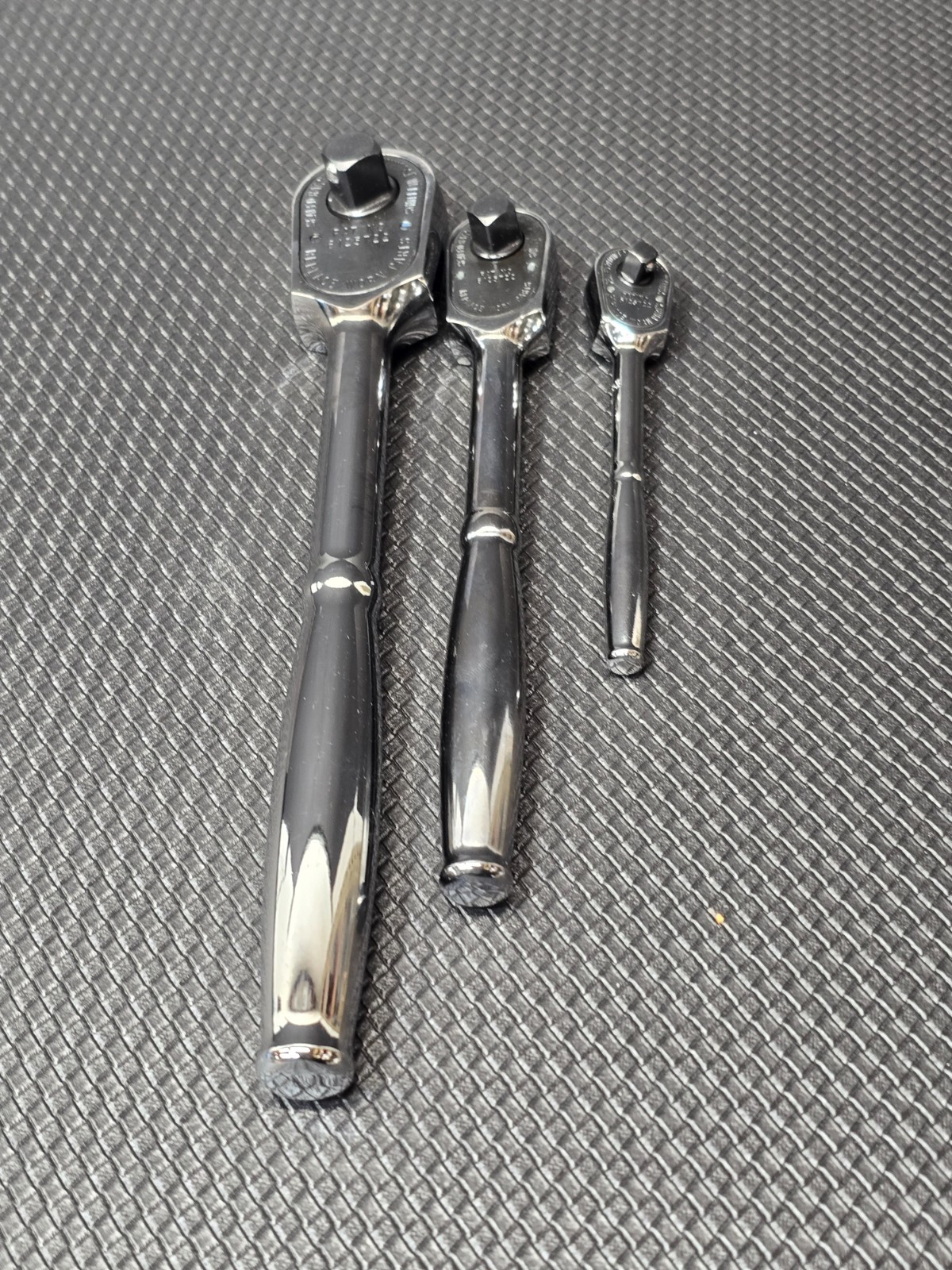 Caterpillar Tools Cat USA 3pc Ratchet Set By Snapon 233-1637 1/2 3/8 1/4