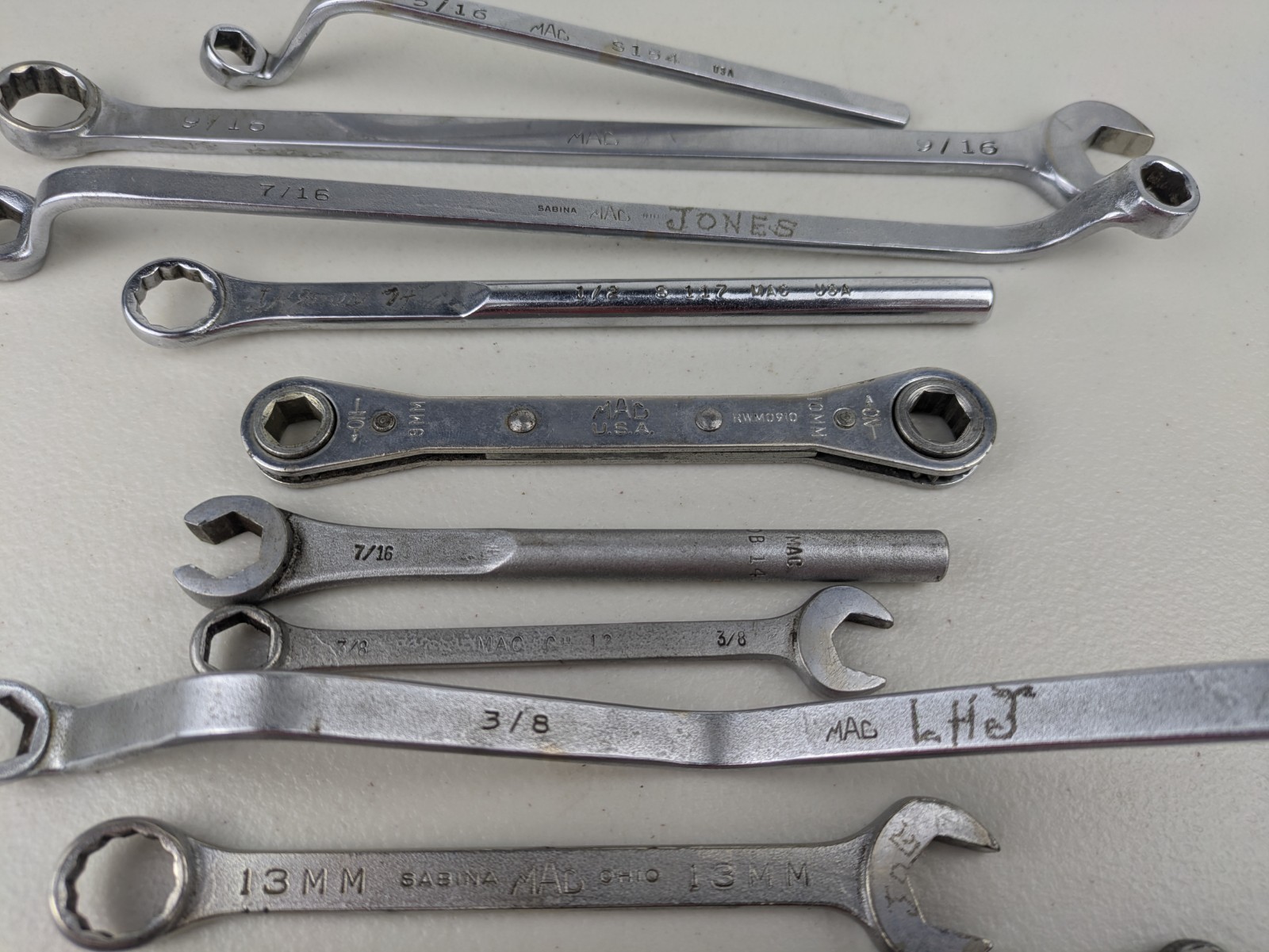 LOT of various Mac Wrenches 11 Pieces Some Specialty Ratcheting