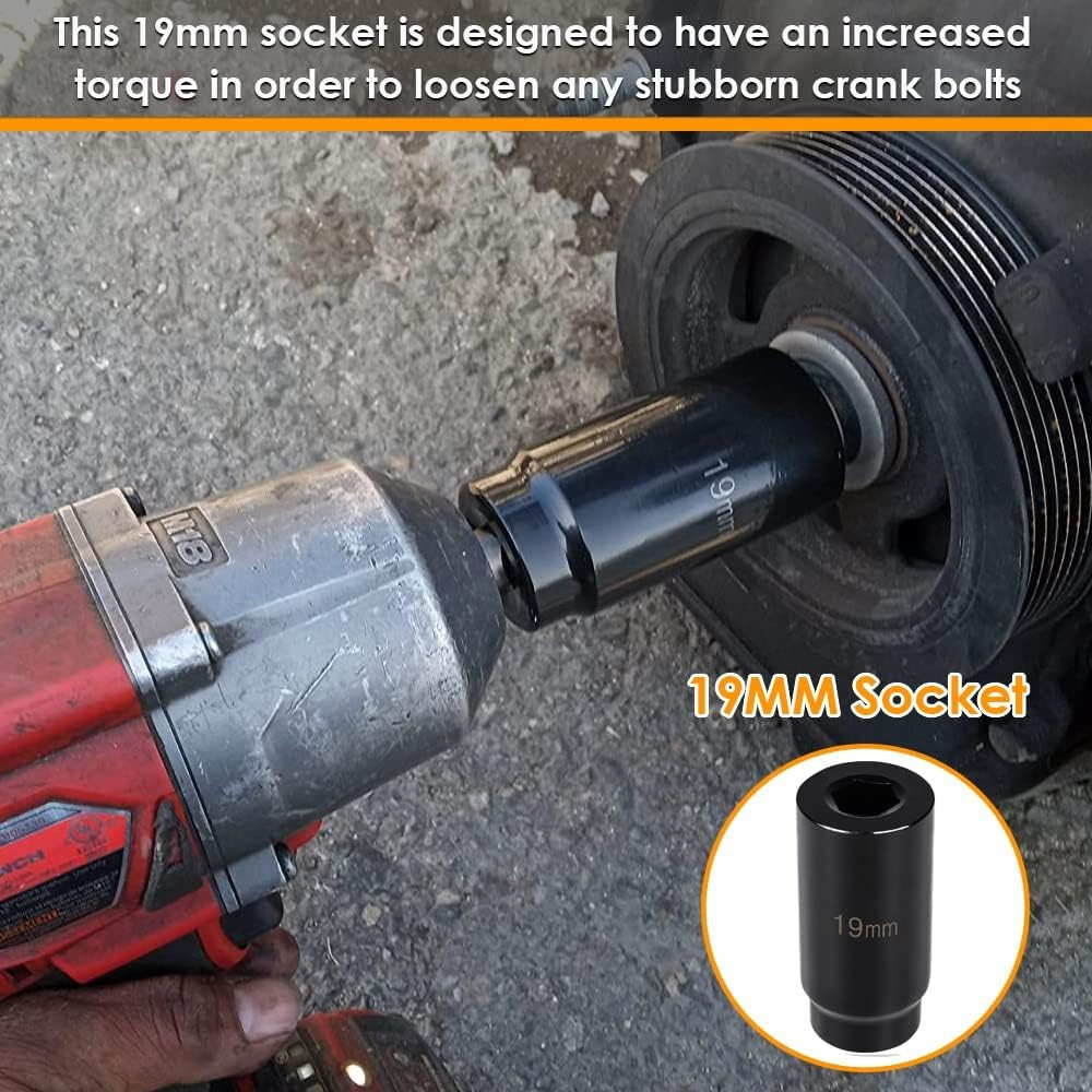 Harmonic Balancer Socket Tool 17mm 19mm 22mm 24mm for Honda Toyota Ford GM LS