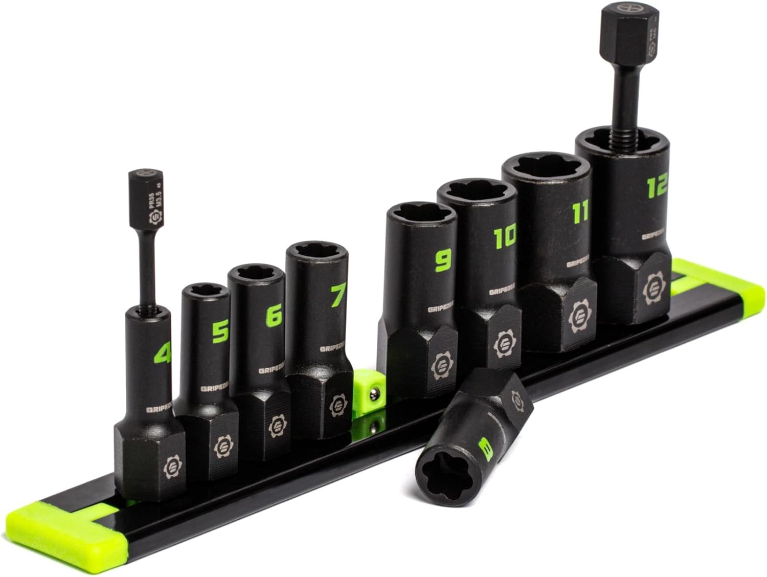 GRIPEDGE Tools | 9-PC – 1/4» Drive Metric RPT Socket Extractor Set One Size