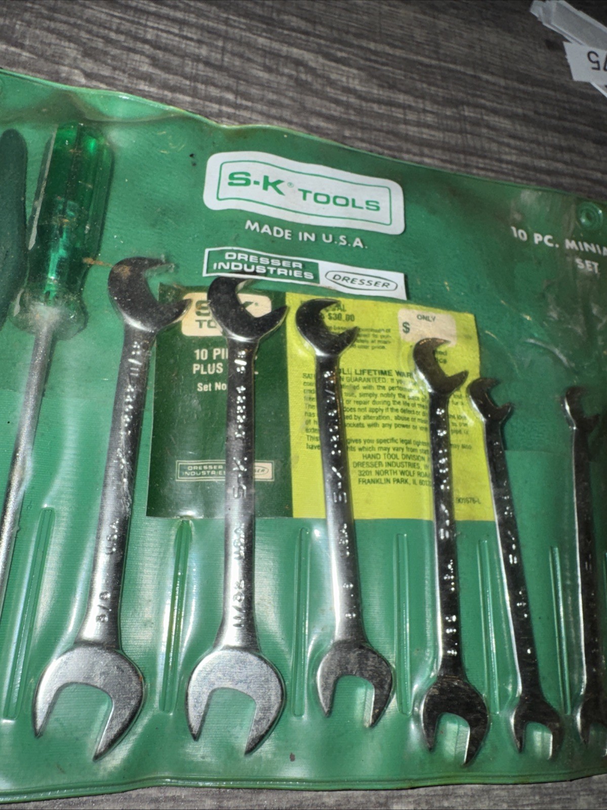 Sexy SK Dresser Tools USA Nos Rare 1610 10pc Miniature Ignition Wrench Plier Set