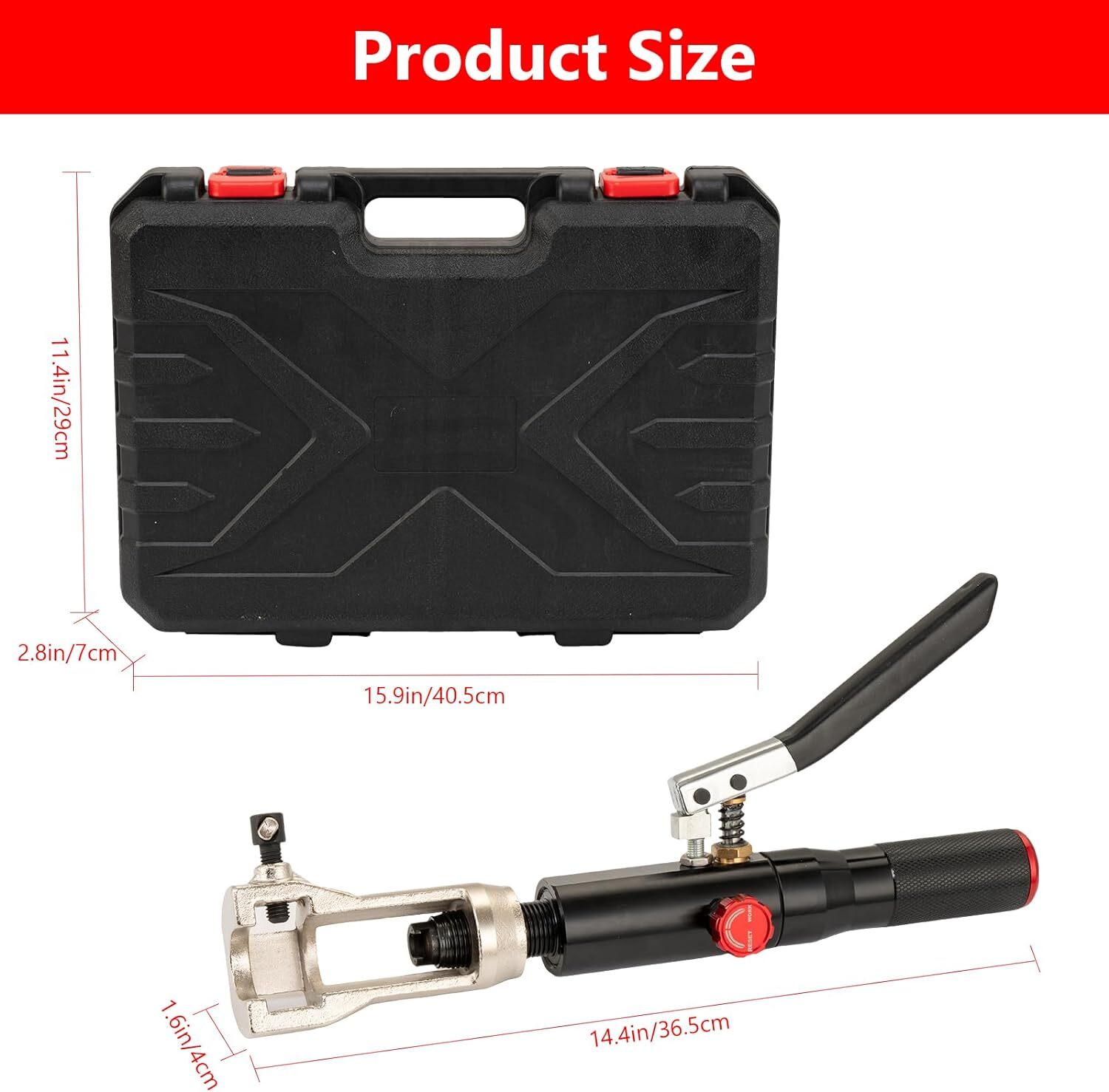 Hydraulic Flaring Tool Kit 45° for 3/16″ – 1/2″ Tube w/ Tube Cutter & Deburrer