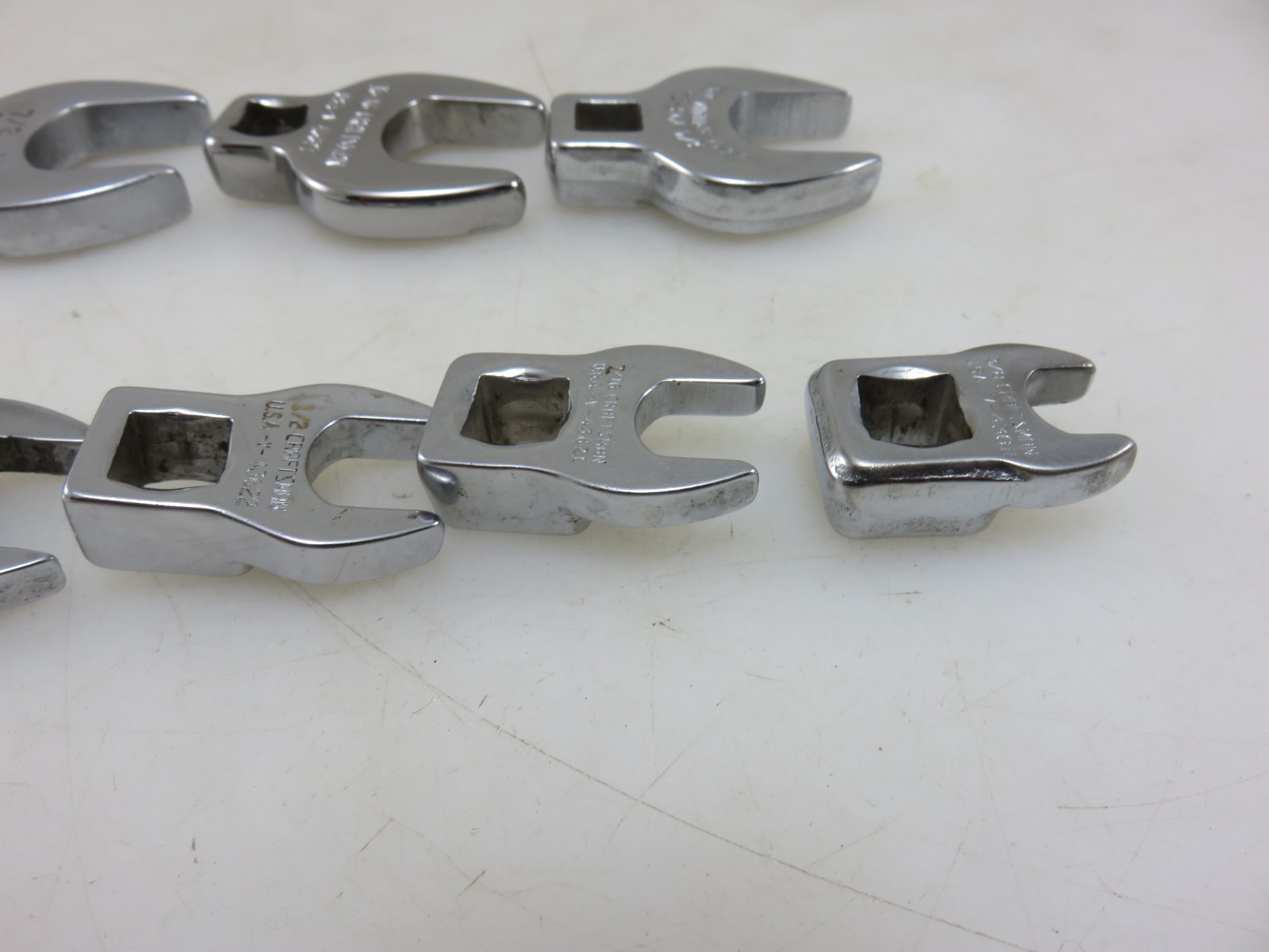 Craftsman -V- & Others Crowfoot Wrench Set 10pc Set 3/8″Dr. 3/8″-1″ Vintage USA