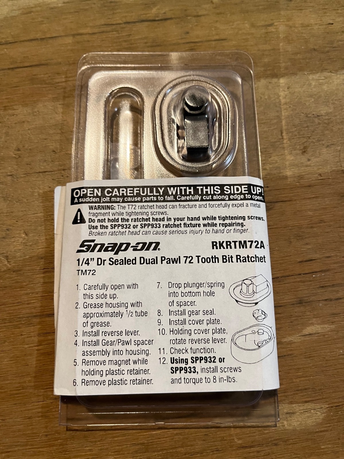 Snap-on RKRTM72A Ratchet 1/4 Bit Driver Repair Kit