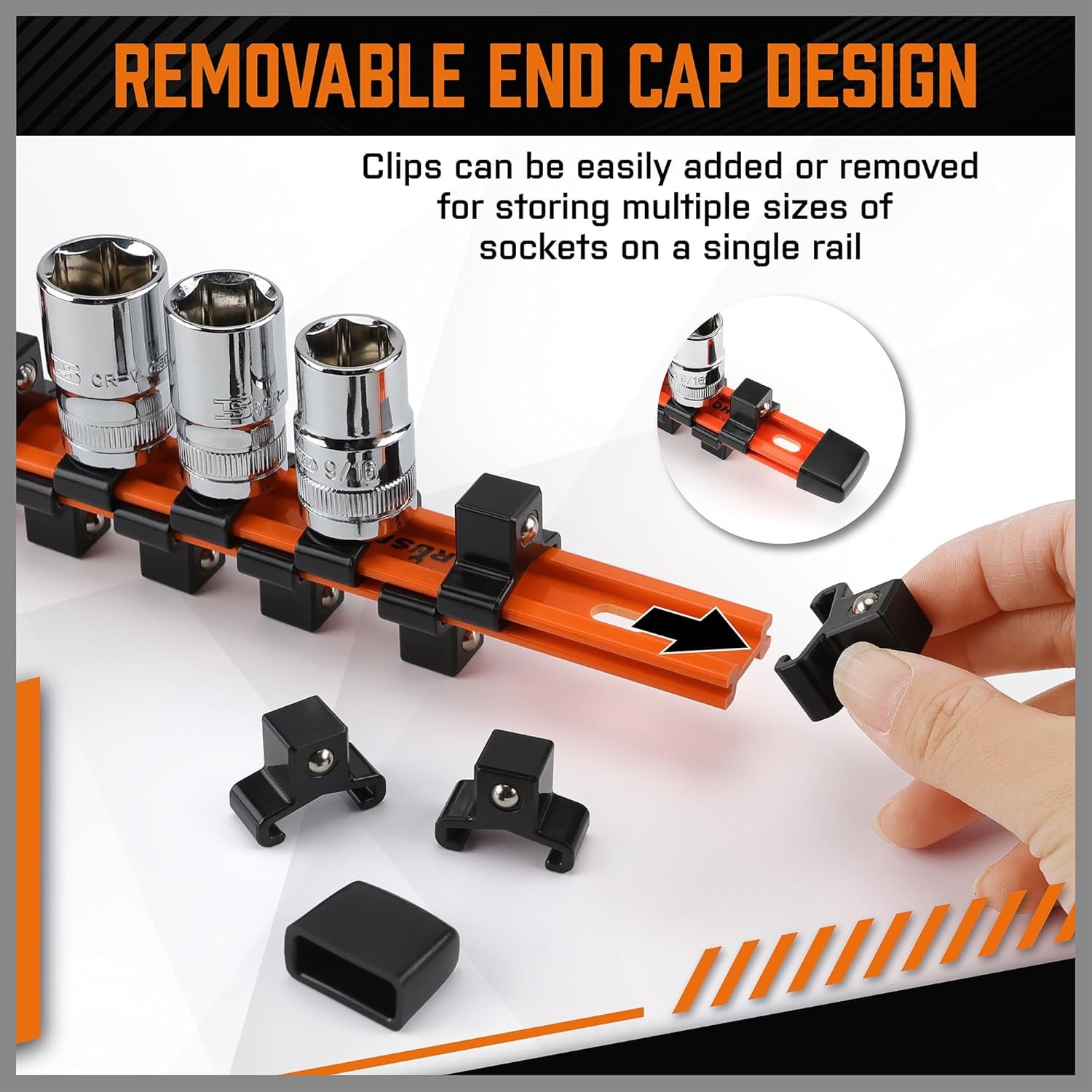 6Pcs Double Sided Socket Organizer, 1/4-Inch, 3/8-Inch, 1/2-Inch