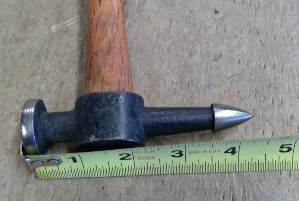 Vintage Auto Body Hammer 1-1/8″ Round Face & tapers point 1 1/2″ Long