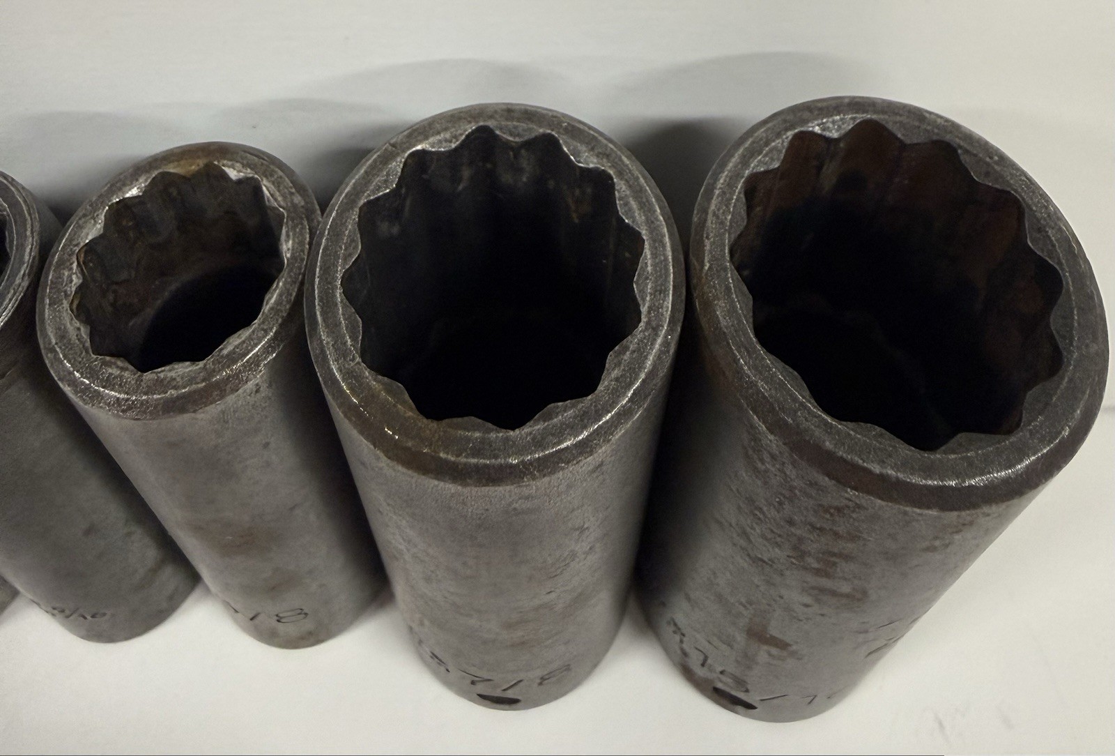6 Proto Professional Deep Impact Socket 1/2 Drive 12 Pt Point 7/16” to 15/16”