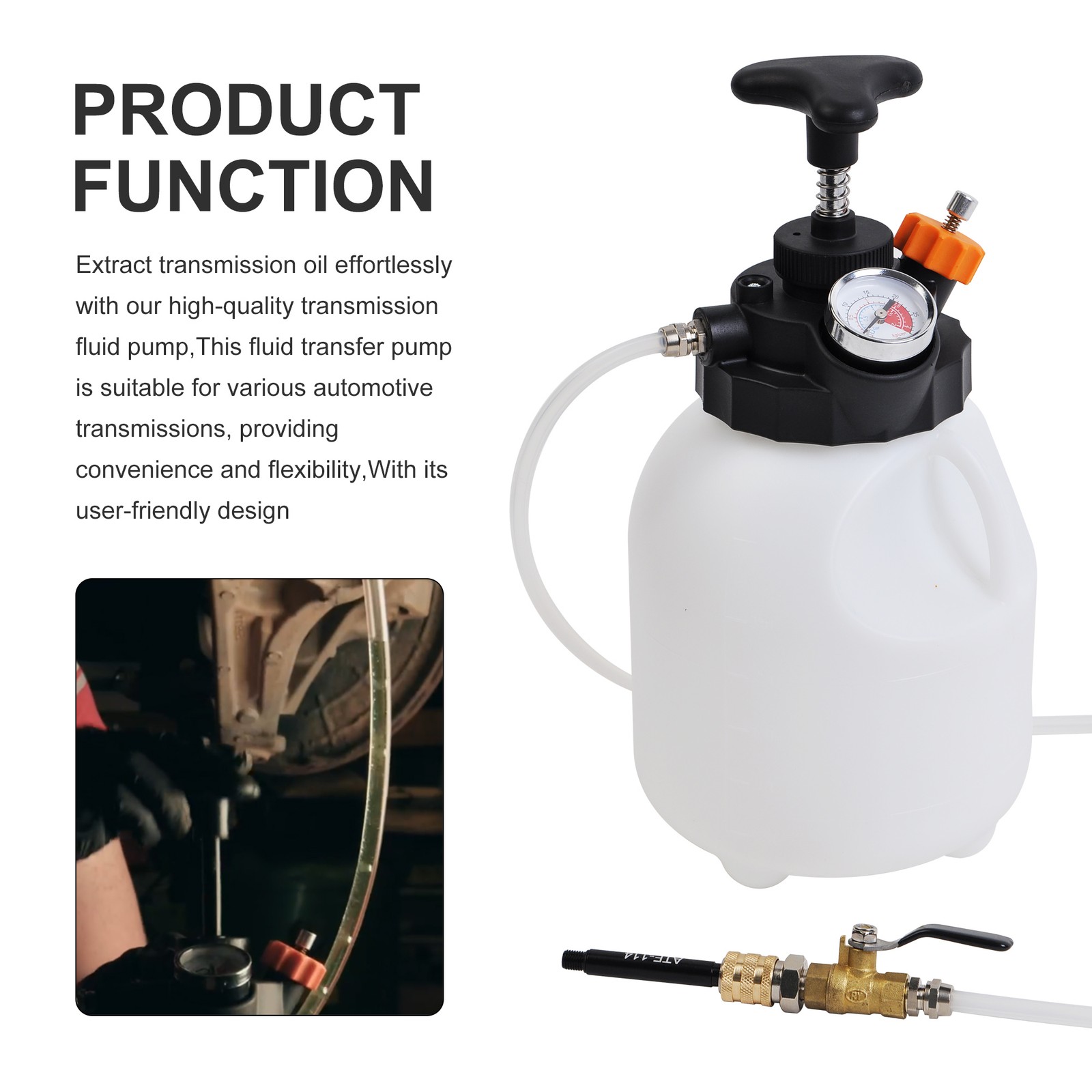 3L Manual ATF ABN Filler System Transmission Fluid Pump Dispensing w/ Adapters