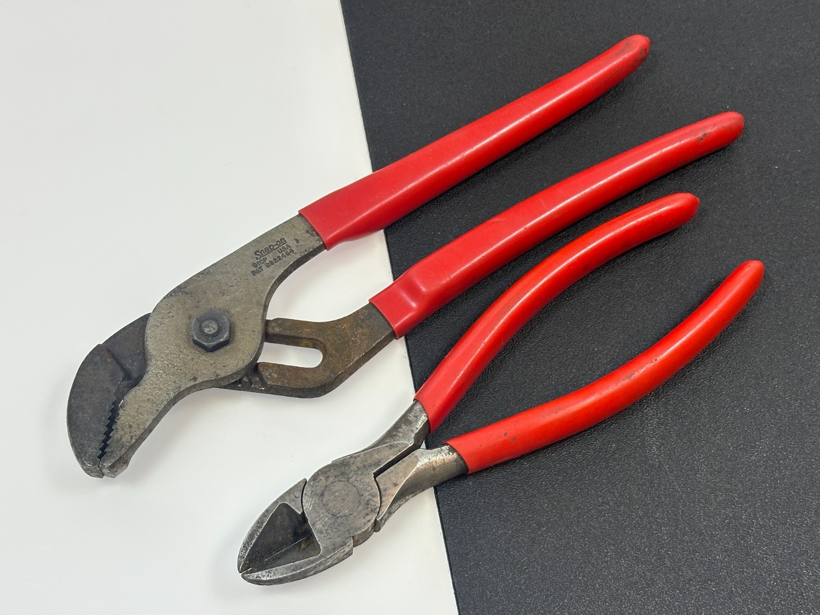 🇺🇸 Snap-On Tools USA 2pc Pliers Set Lot 91CP Slip-Joint 87ACP Diagonal Cutter