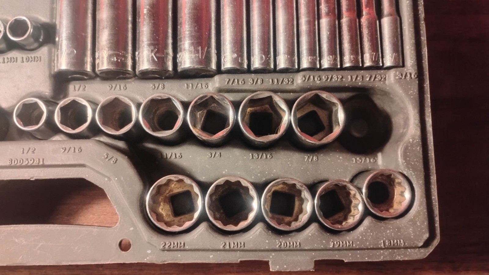 HUGE KD/Craftsman Set. Missing 2 Pieces. Half Inch, 3/8, Quarter Inch Socket Set