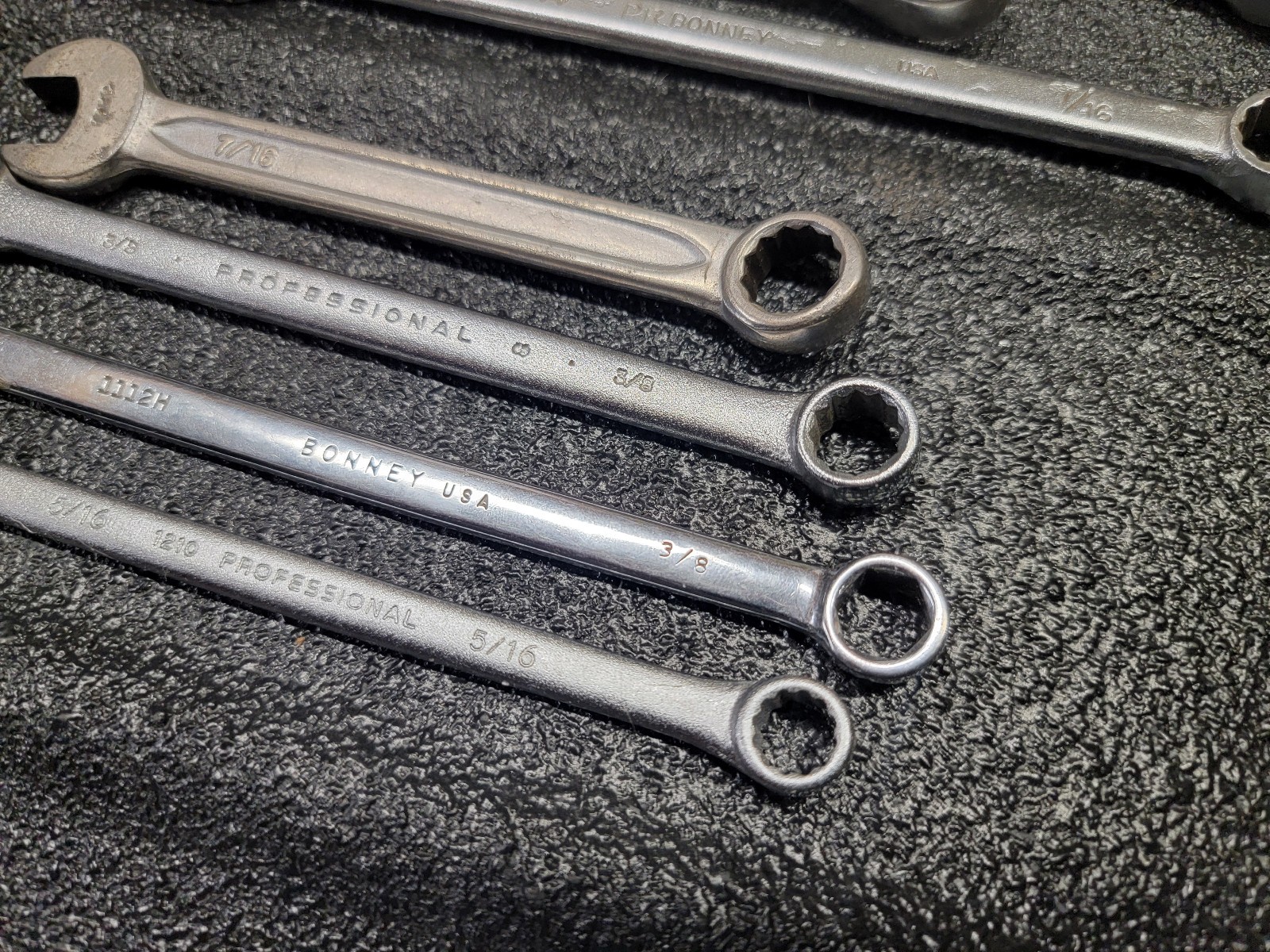 Vintage USA SAE combination wrench lot Proto Bonney K-D Indestro 8 Piece