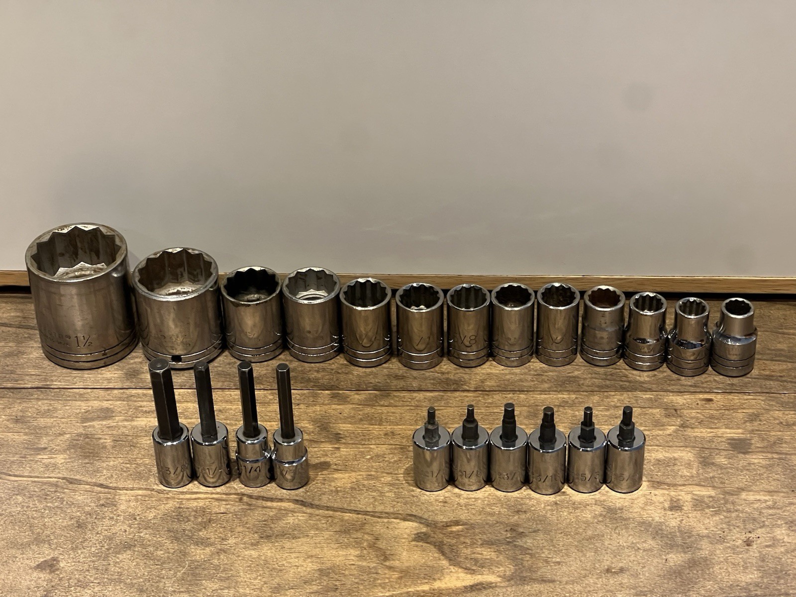 Proto Professional Sockets Mixed Lot Of 23 Pieces Made In USA VTG TOOLS