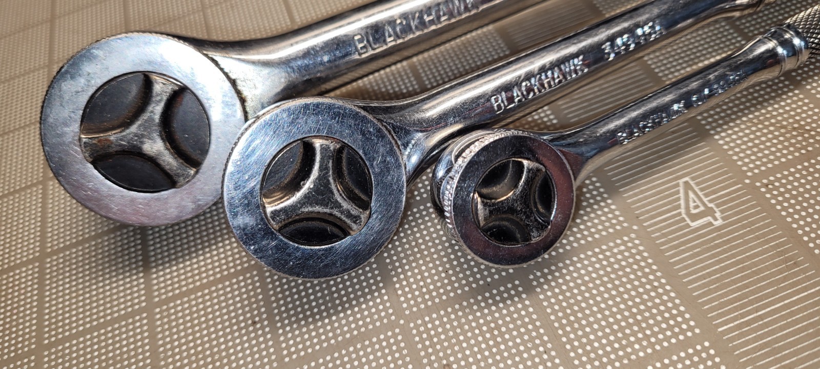 Blackhawk Set Of 3 Ratchets1/2″ 3/8″ 1/4″ Drive Chrome 49945A 34945A 9945A
