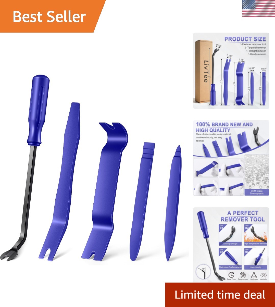 Versatile Blue Trim Removal Tool Kit – Safe for Interior Car and Home Projects
