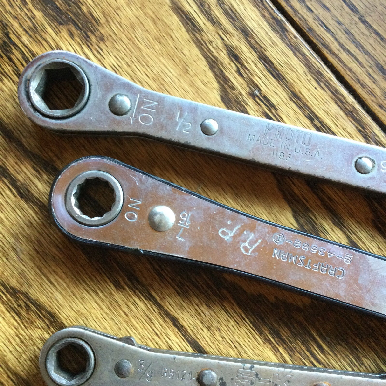 Craftsman Standard SAE Reversible Ratcheting Wrench Set USA Proto SK 5 16 ~3/4