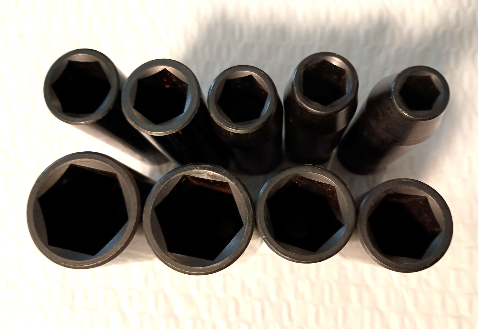 CHROME VANADIUM, 9 PC 1/2″ DR IMPACT SOCKET SET, 9 PCS. 10MM. to 24MM., 3″ DEEP