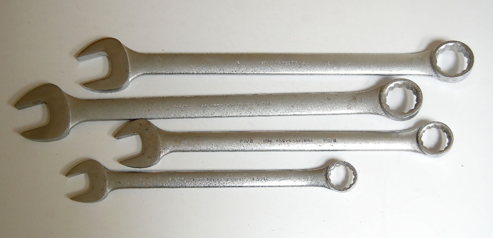Four Proto Large Combination Wrenches 2″ 1-7/8″ 1-5/8″ 1-7/16″ Satin Finish USA