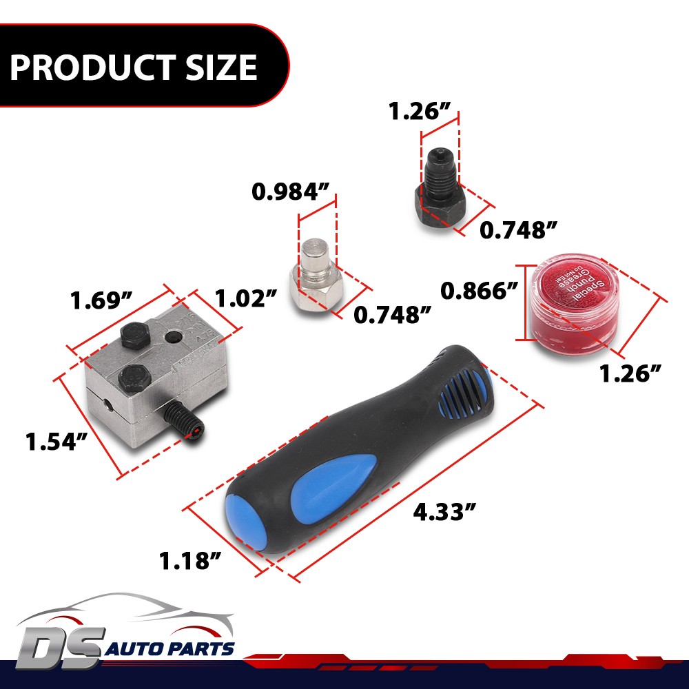 Universal Handheld Car 3/16» Single Flare W/Storage Brake Line Flaring Tool Kit