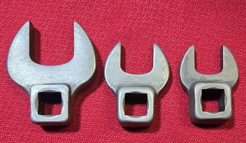 (3) Snap-On 3/8″ Drive Crowfoot Wrenches 3/4″, 9/16″, 1/2″ FCO 24, 18, 16 1960