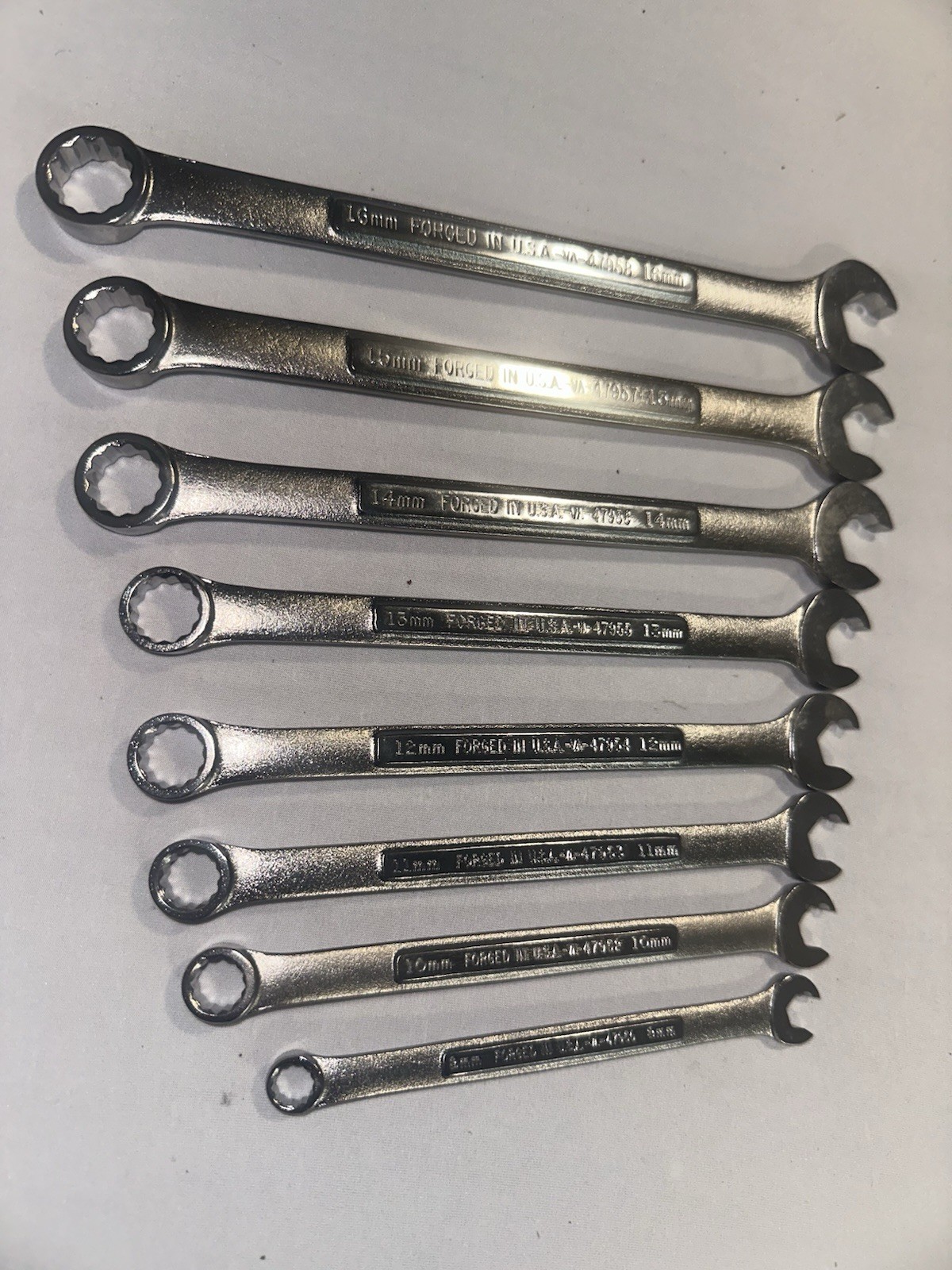 Lot Of 8 Craftsman Professional VA Speed Wrenches 8/10/11/12/13/14/15/16 MM USA