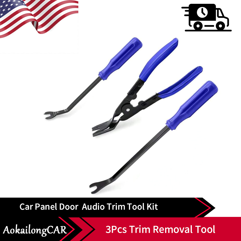 Set 3PCS Auto Trim Clip Remover Tool Removal Pliers Fastener Door Panel Retainer