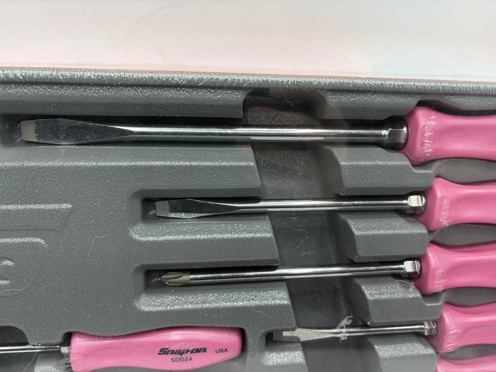 Snap On Tools Pearl PINK 7pc Hard Handle Combination Screwdriver Set SDDX70APP