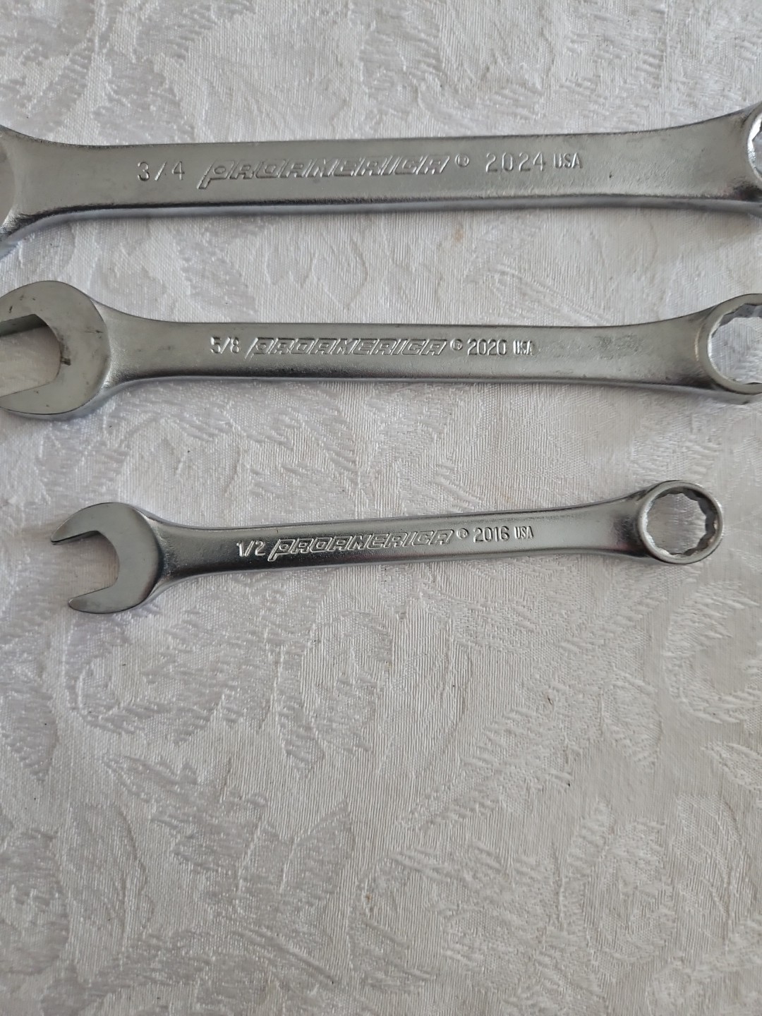 PROAMERICA USA COMBINATION WRENCH 12pt 3/8 1/2 9/16 5/8 3/4 TOOL LOT