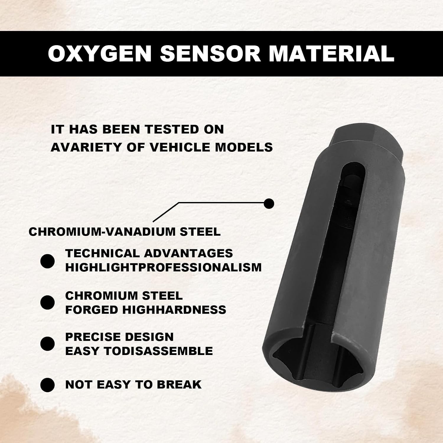 Oxygen Sensor Socket, 3/8-Inch Drive x 7/8” 22mm O2 Sensor Socket with Side W…