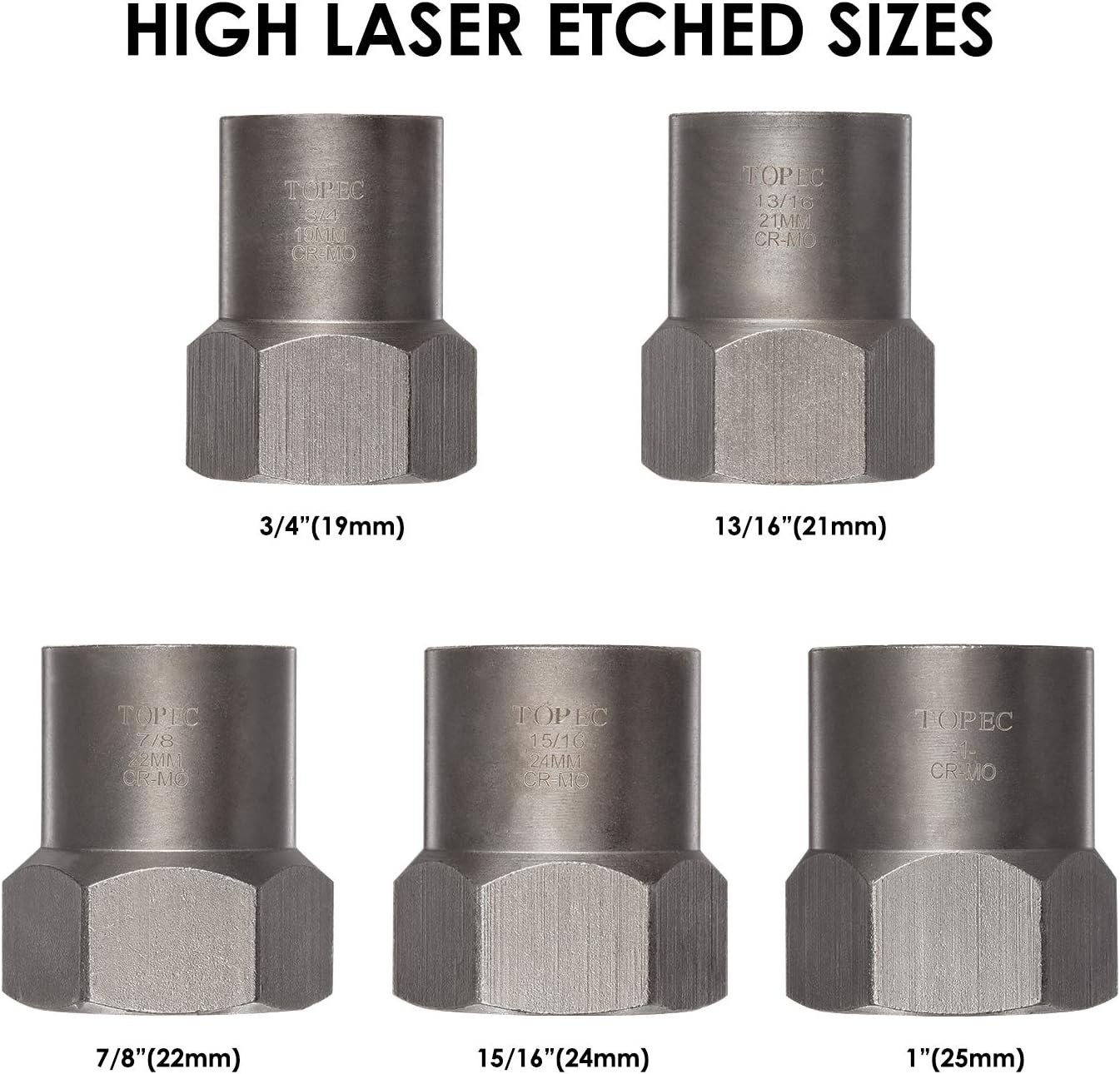5-Piece Heavy Duty Bolt Remover Set, 1/2″ Drive Impact Extractor Set, Perfect…