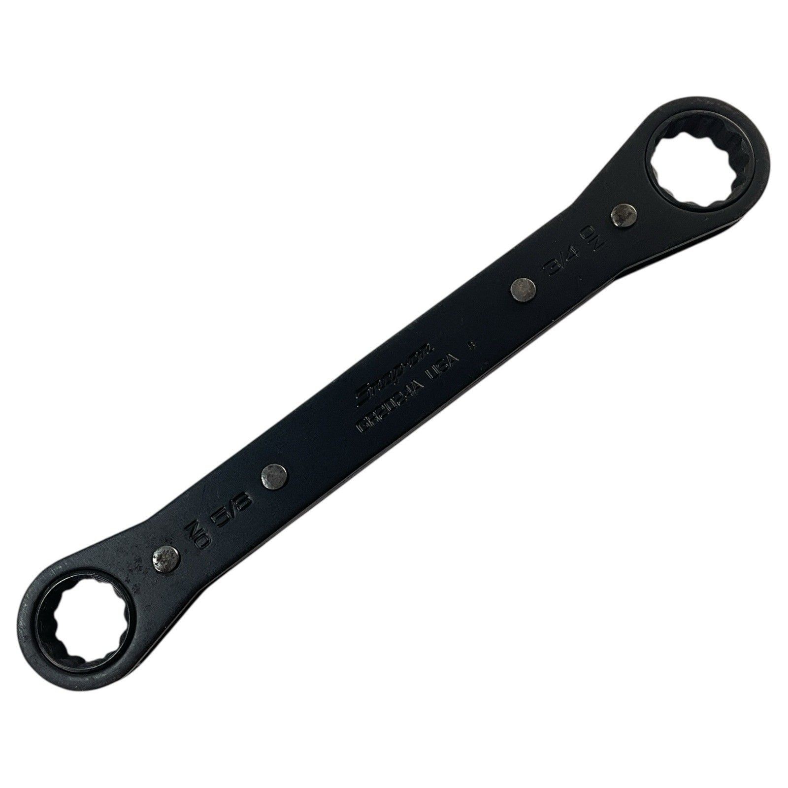 Snap-on Ratcheting Box Wrench 5/8″ x 3/4″ 12 Point GR2024A Black USA Made Marks