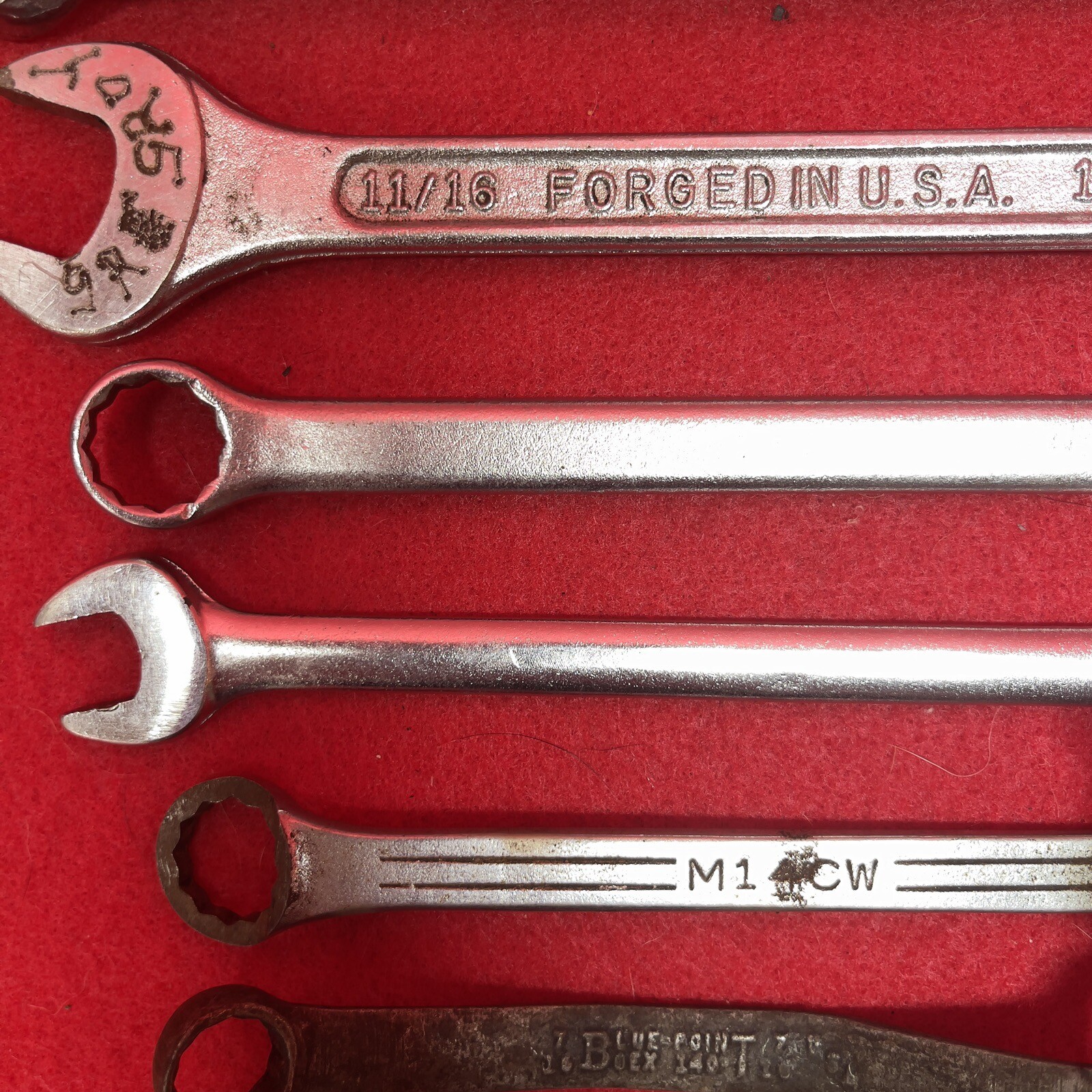 Snap on Lot of 9 MAC Proto Sears BluePoint Bonney Combination Wrenches Mechanic
