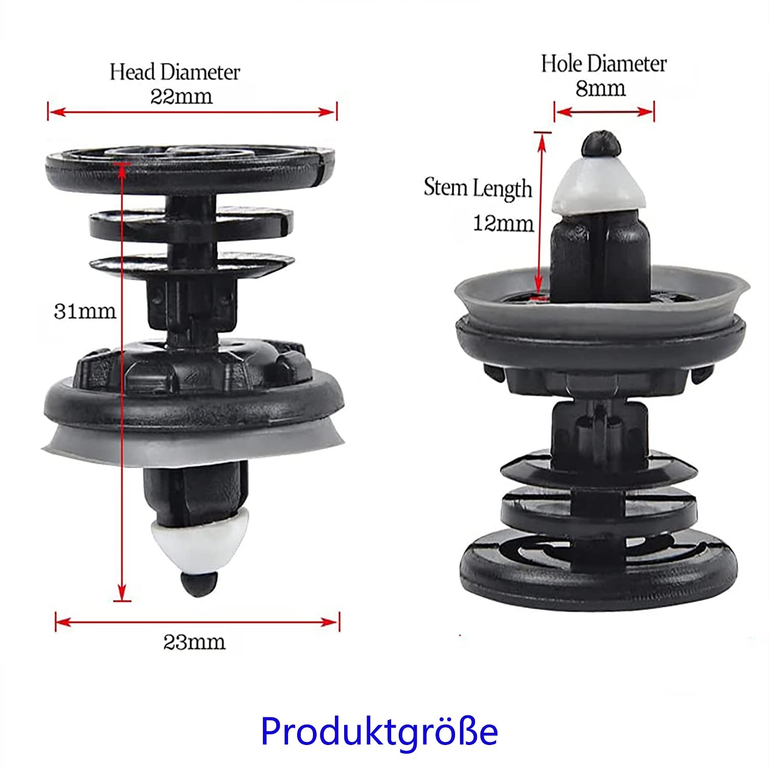 20 Pieces Car Interior Door Card Trim Clips Panel 23 millimeters, Black