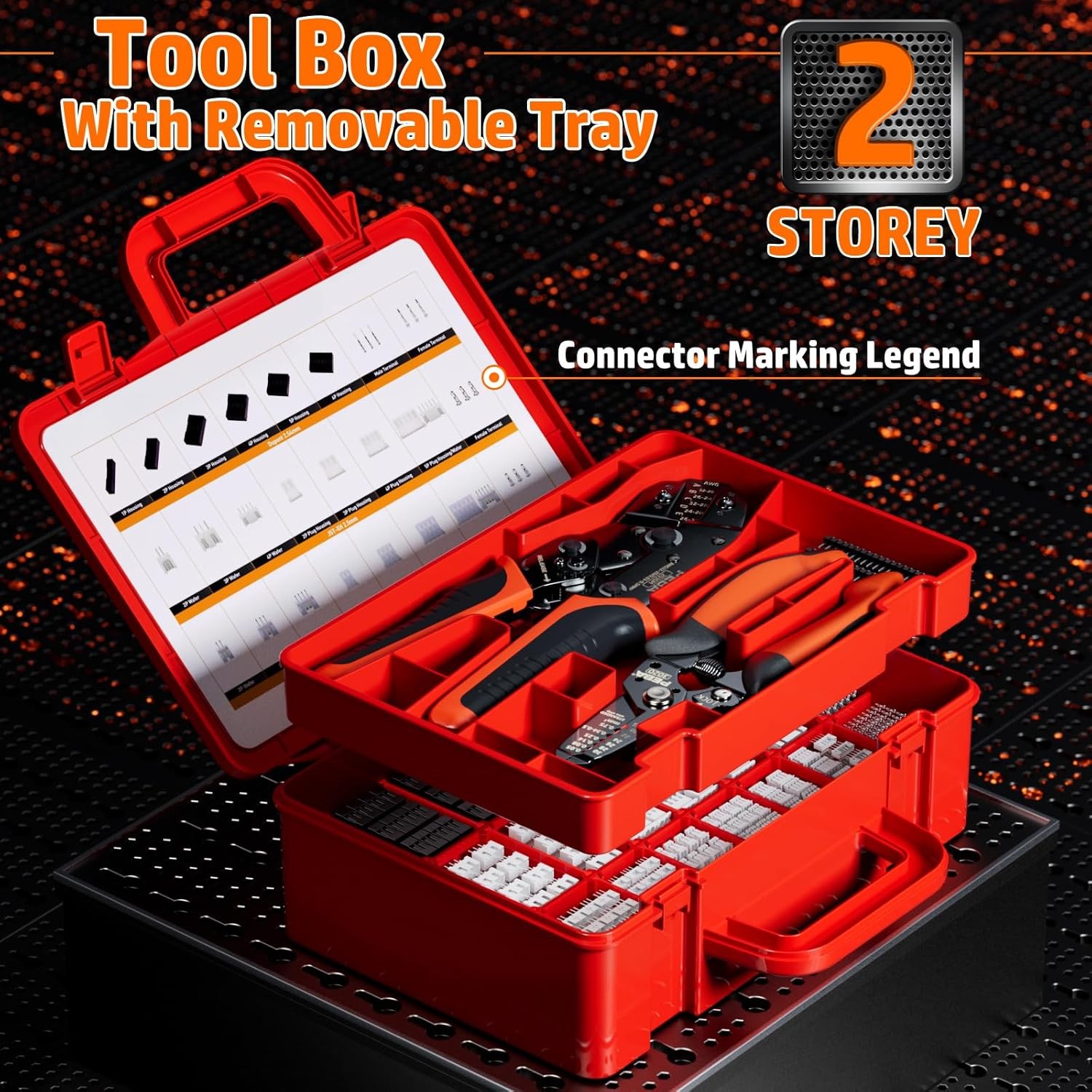 PEBA Micro Connector Pin Crimping Tool Kit, 28 Types JST-PH Yellow, Black