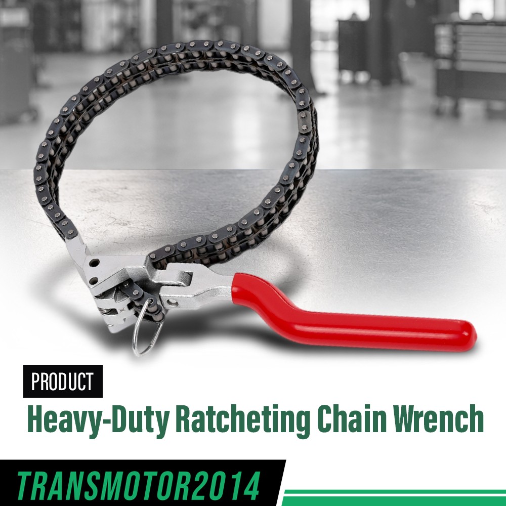 Heavy-Duty Ratcheting Chain Wrench Fittings 60-160mm Oil Filter Change Pipe