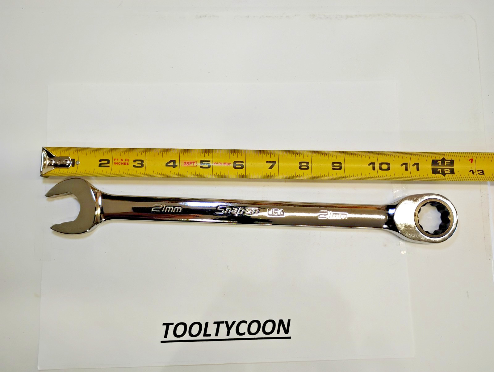 Snap-on Tools NEW 21mm Metric 0° Non-Reversing Ratcheting Combo Wrench SOXRM21A