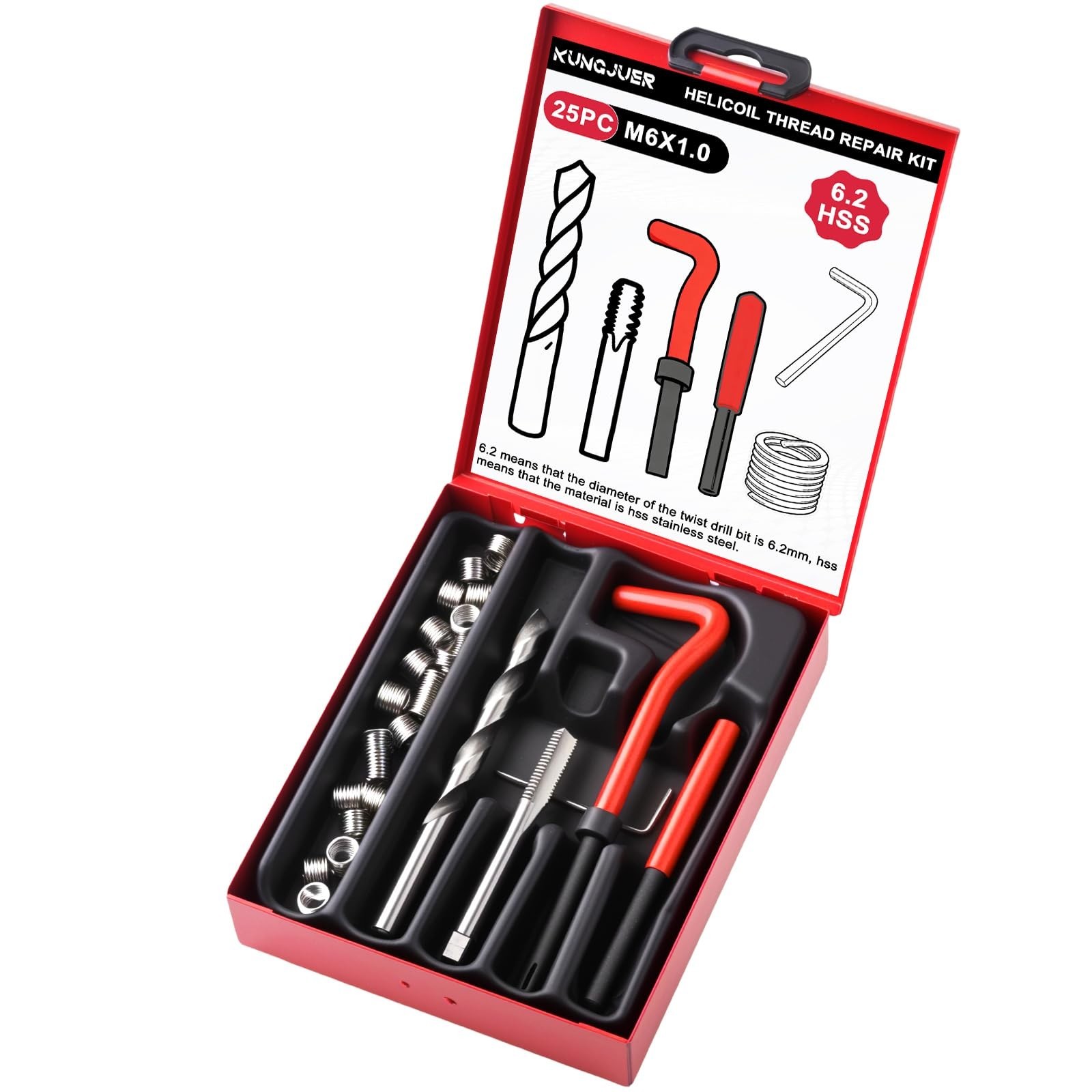 Metric Thread Repair Kit M6X1.0mm | HSS Drill Bits & Inserts for Damaged Threads