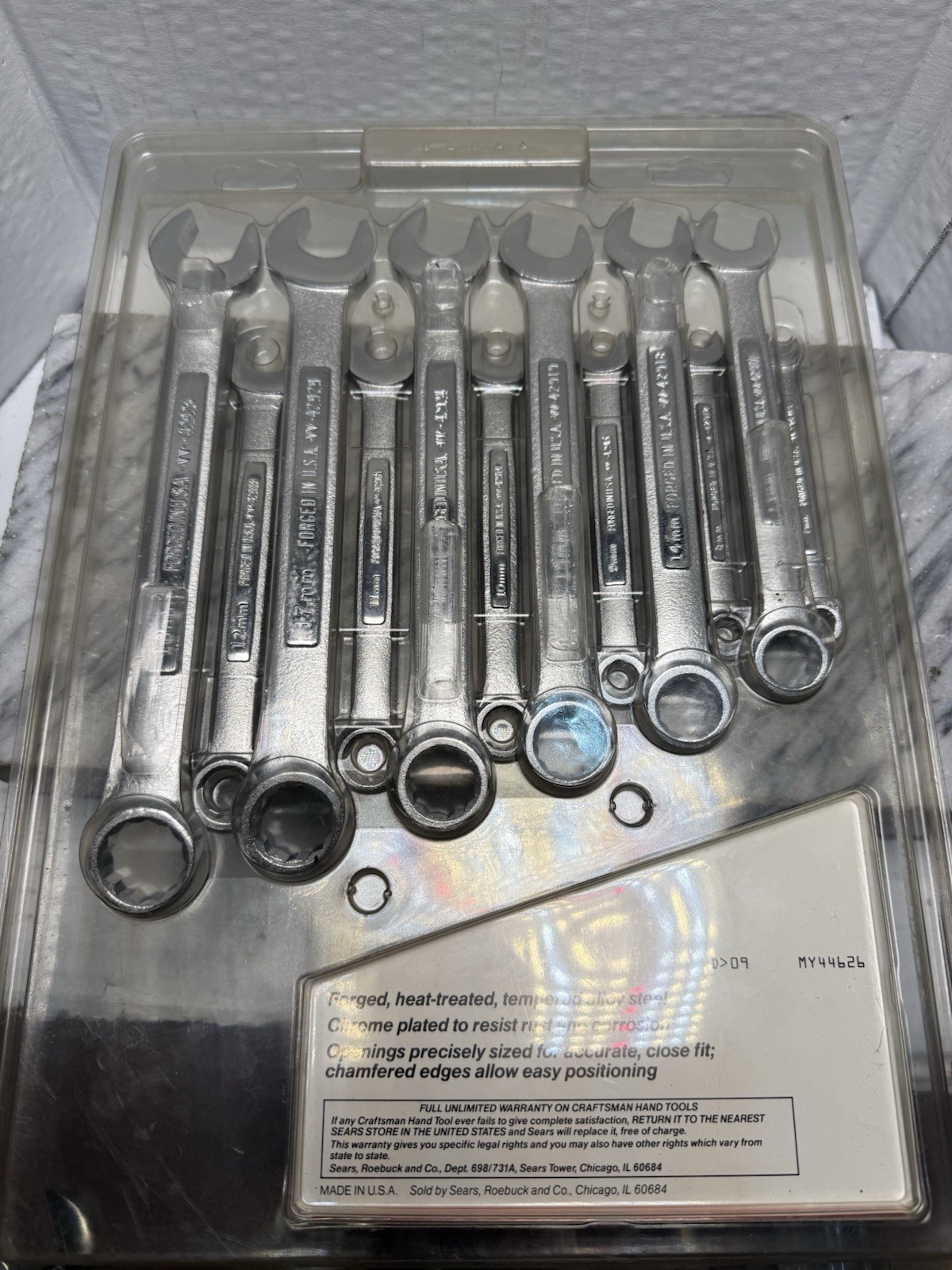 Vintage Craftsman 12-Piece Metric Combination Wrench Set 44626 New Old Stock USA