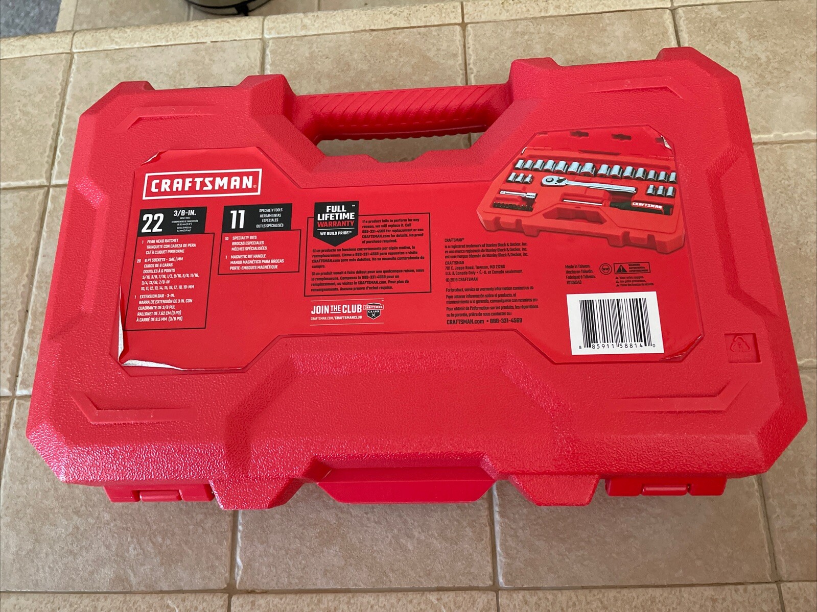 Craftsman 32 Piece 3/8” Drive Mechanics Socket Set WITH CASE CMMT12013