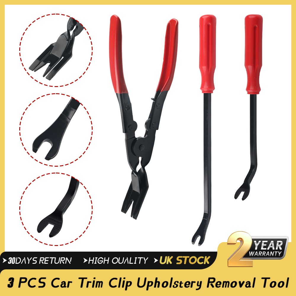 3Pcs Auto Clip Pliers Set and Fastener Remover, Car Trim Rivet Removal Pry Tool