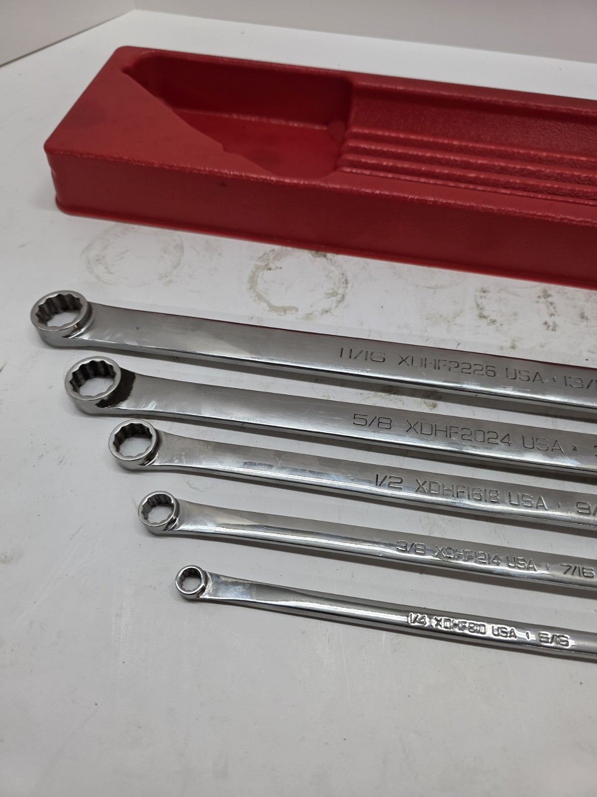 Snap-on Tools 5pc SAE 1/4- 13/16 0° Box End Wrench Set XDHF605 Used Usa
