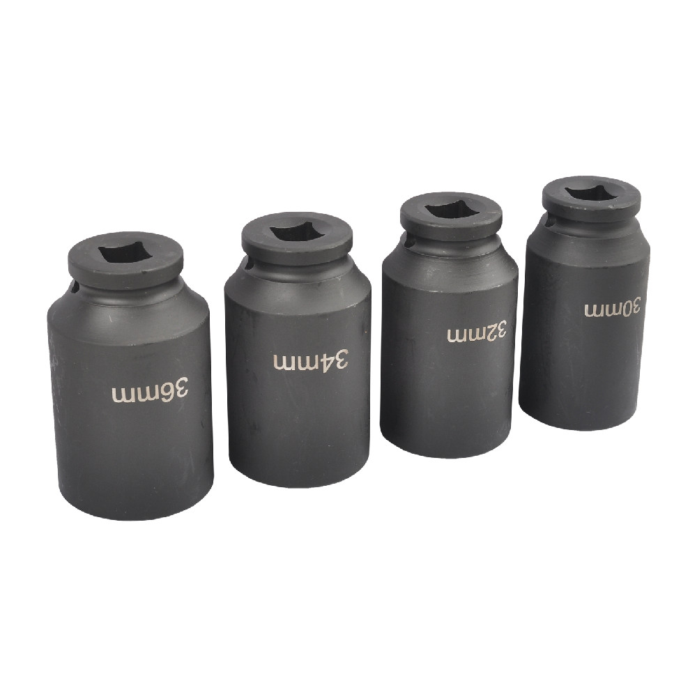 1/2″ Drive 12 Point Impact Socket Set 4PCS 30,32,34,36mm CR-MO Axle Nut Socket