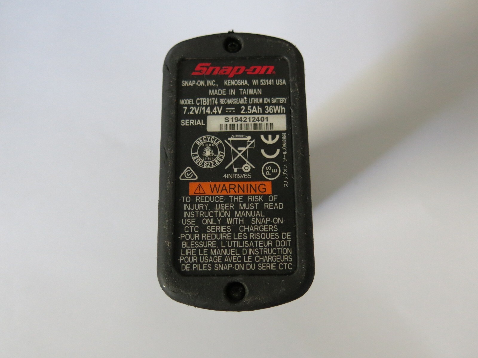 Snap On CTB8174 14.4V 2.5 Ah Battery CT861 ctrs761 ctr861 ctpp861 Brushless Tool