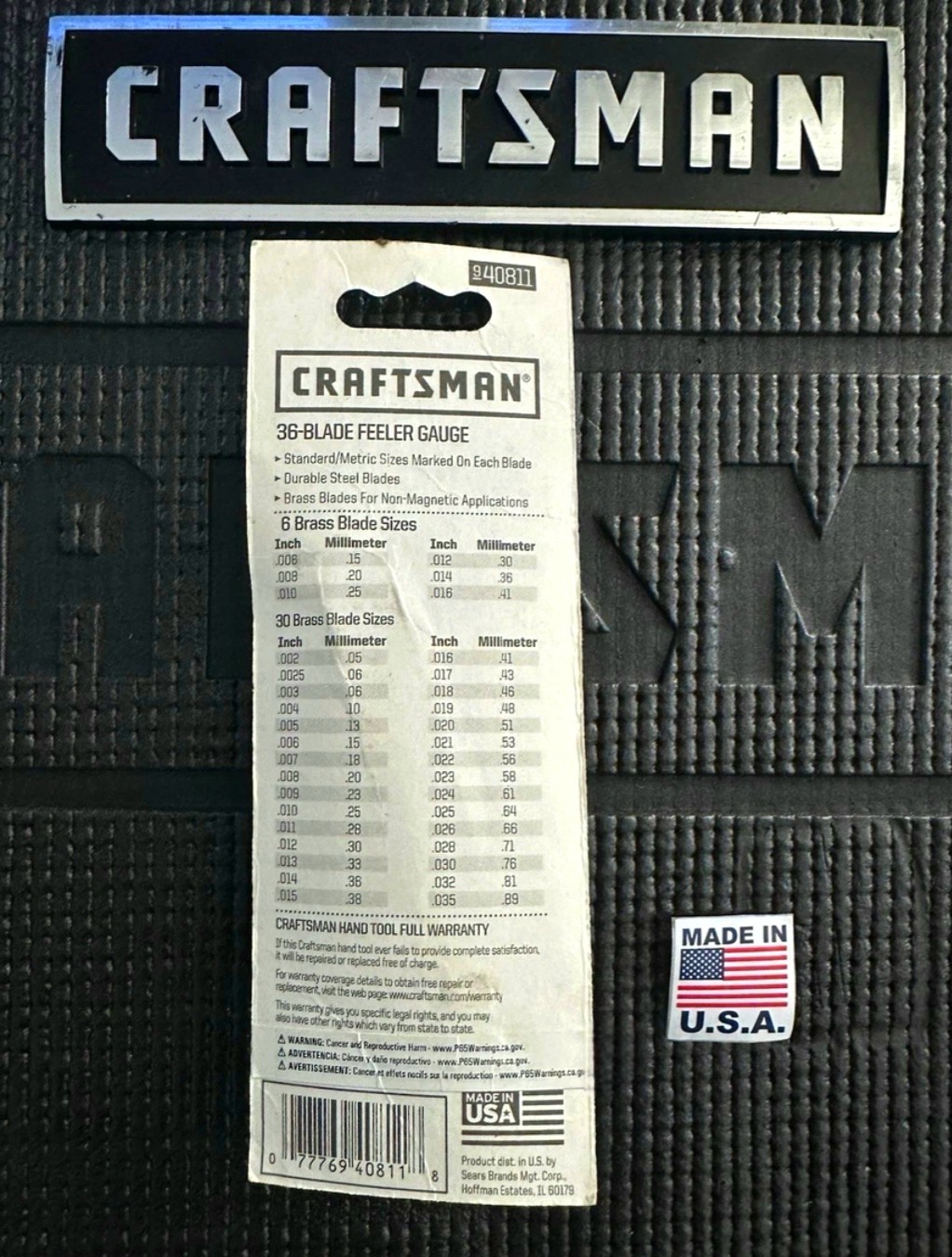 NOS 🔥 Sears Craftsman USA Quality 36-Blade Feeler Gauge 40811 RARE – Fast Ship!