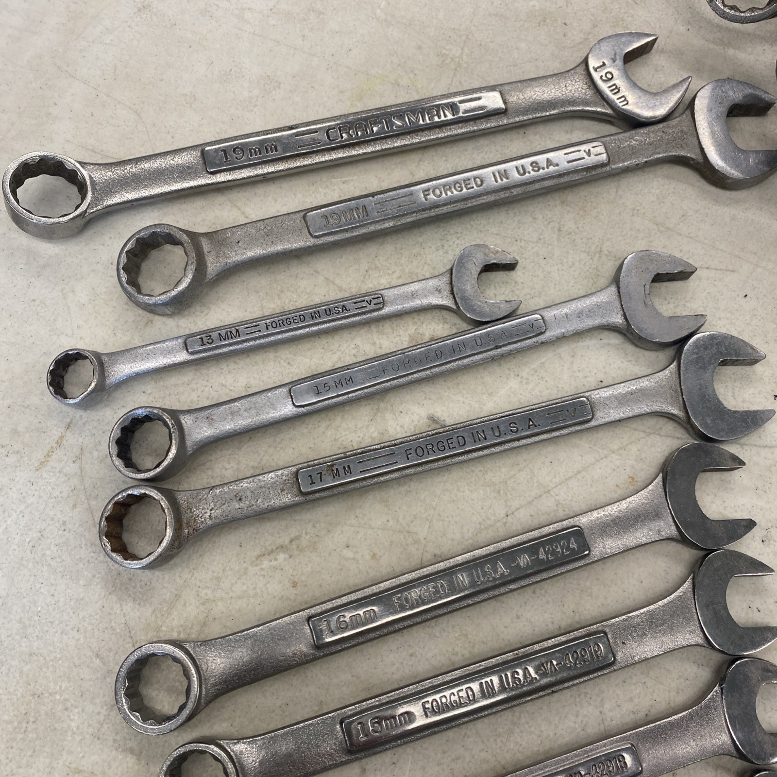 45+ pc. Lot Vintage Craftsman USA Combination Wrenches, SAE & Metric, M0901
