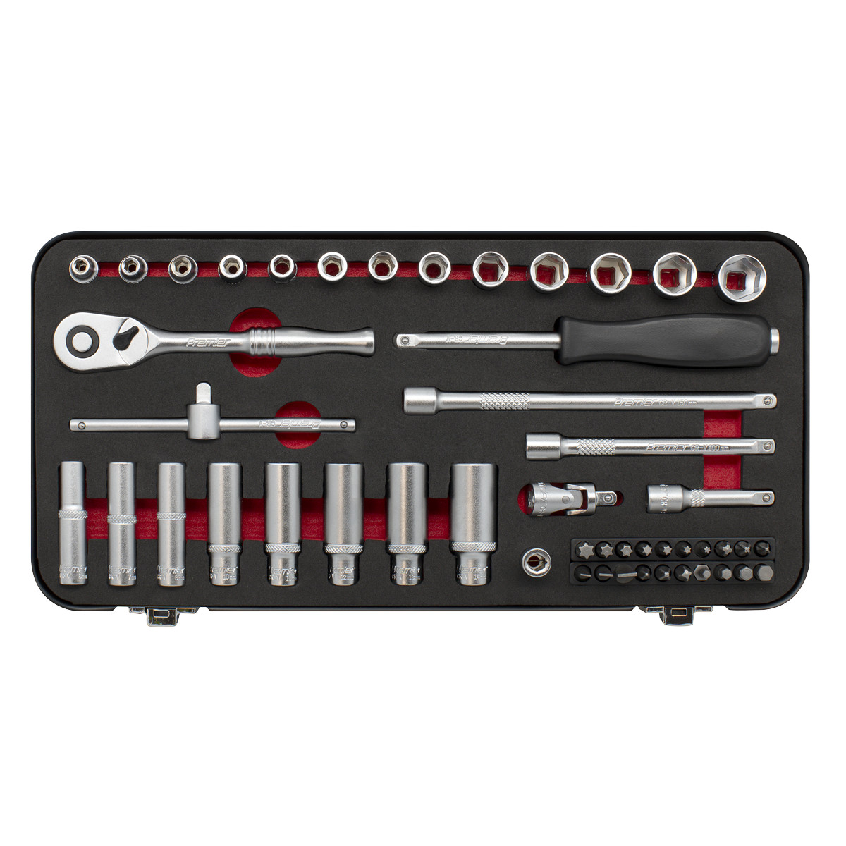 Premier Platinum Socket Set 49 Pieces 1/4″ Square Drive Chrome Vanadium Steel