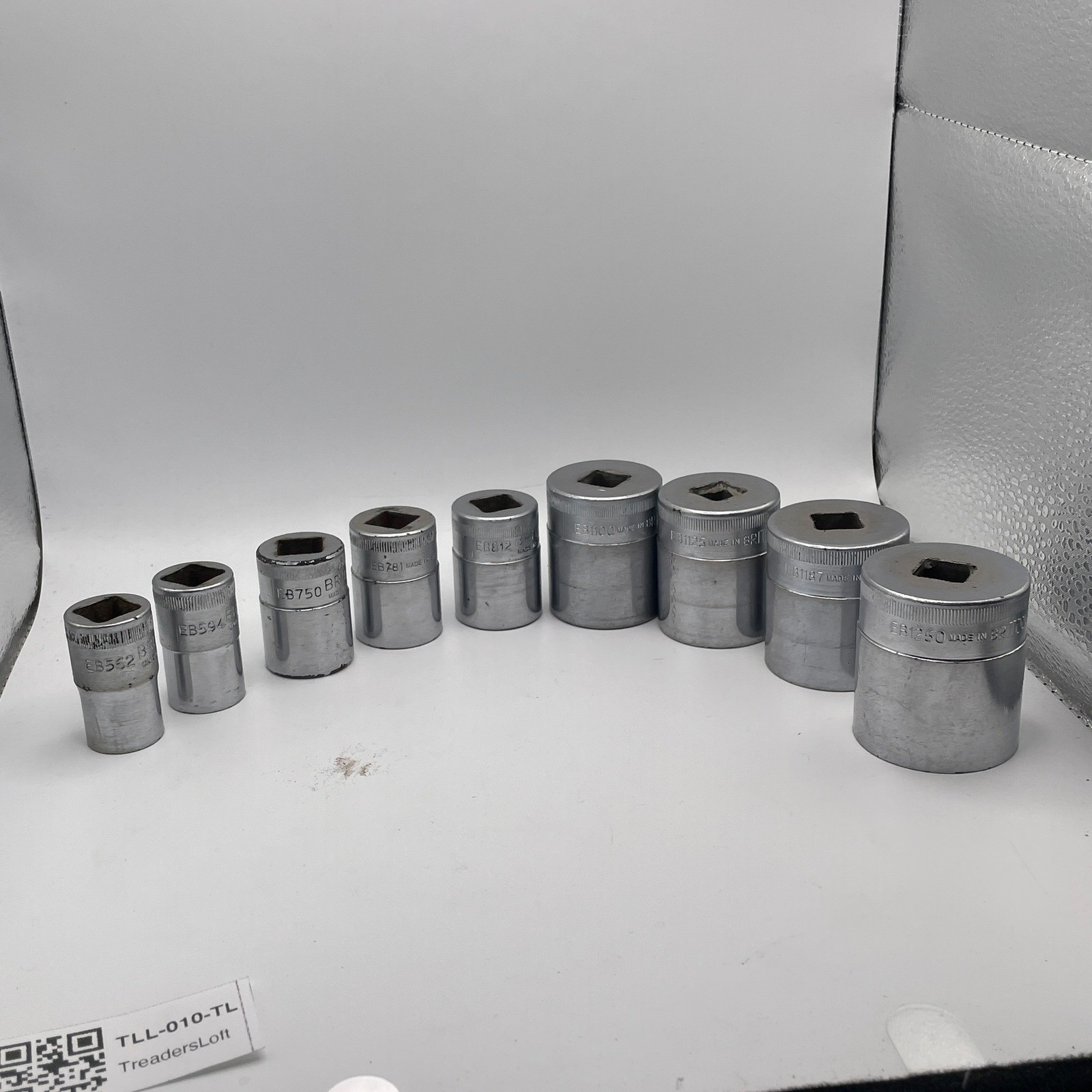 9 Vintage Britool AF Sockets 9/16-1 1/4in 1/2in Drive Made England