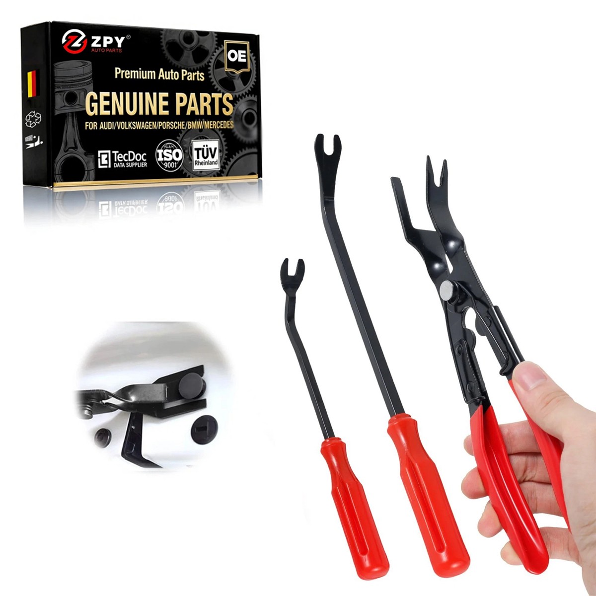 3pcs Car Door Panel Clip Pliers Trim Removal Fastener Puller Repair Pry Tool Kit