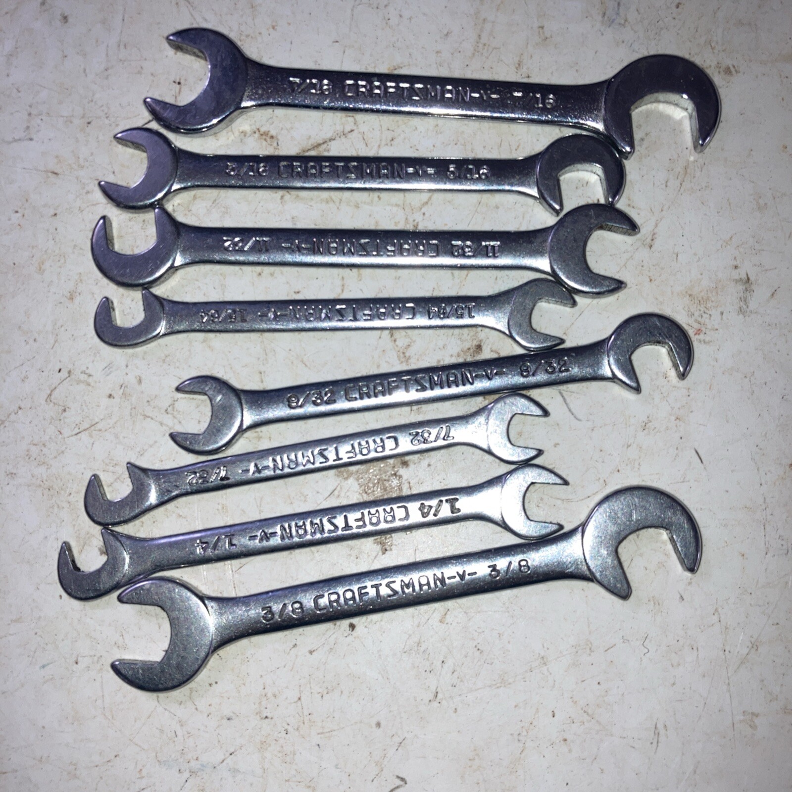 Craftsman No.94306 Open End Ignition Wrench Set & Pouch 7/32 to 7/16″ 8 Pieces